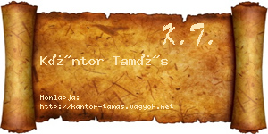 Kántor Tamás névjegykártya